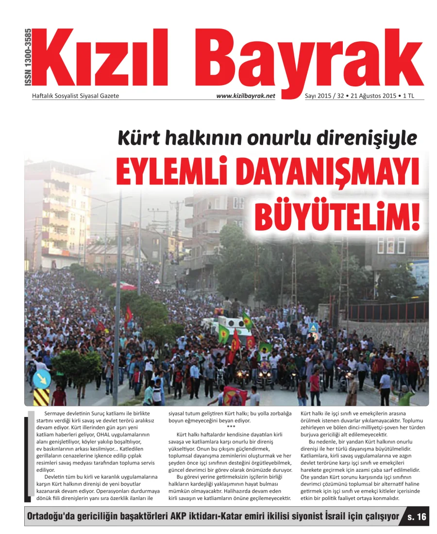 Yıl 2015 Sayı 32 21 Agustos kapak görseli