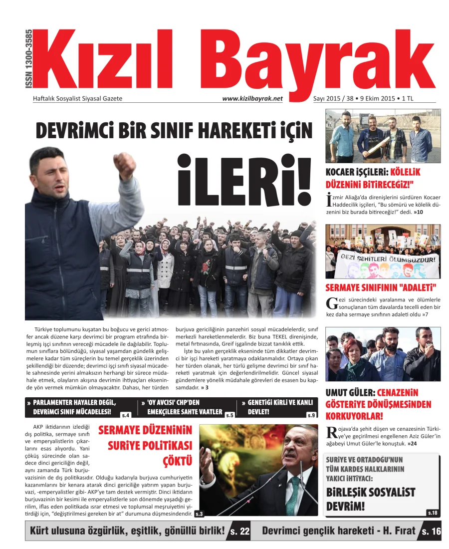 Yıl 2015 Sayı 38 09 Ekim kapak görseli