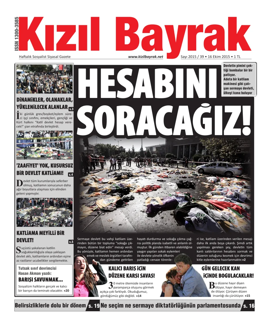 Yıl 2015 Sayı 39 16 Ekim kapak görseli