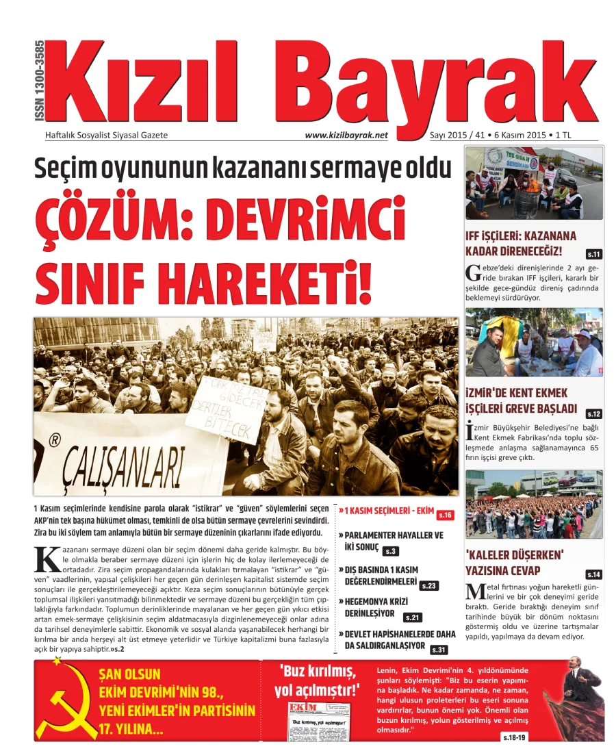 Yıl 2015 Sayı 41 06 Kasım kapak görseli
