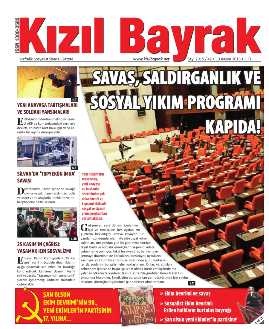 Yıl 2015 Sayı 42 12 Kasım kapak görseli