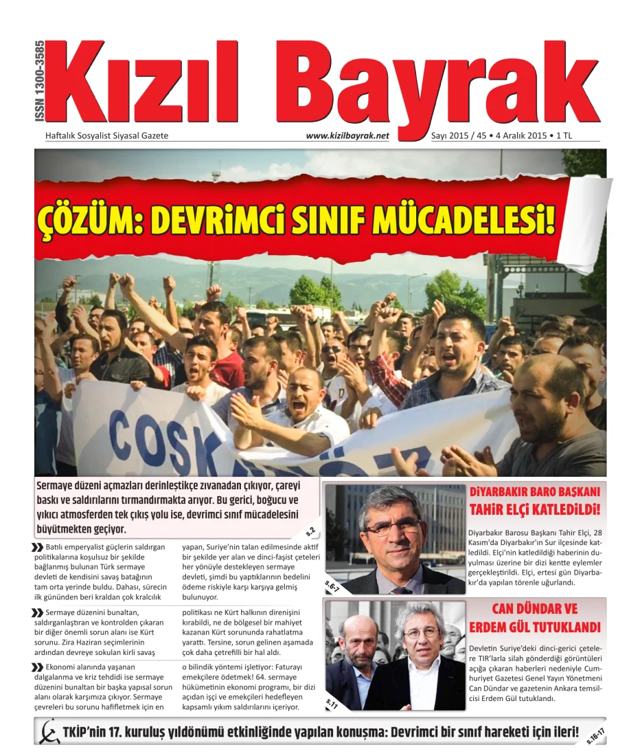 Yıl 2015 Sayı 45 05 Aralık kapak görseli