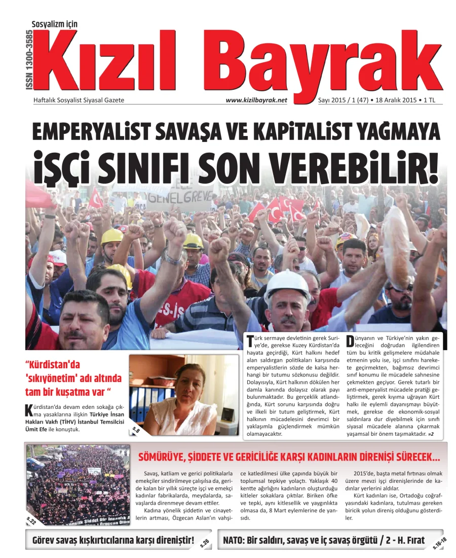 Yıl 2015 Sayı 47 18 Aralık kapak görseli