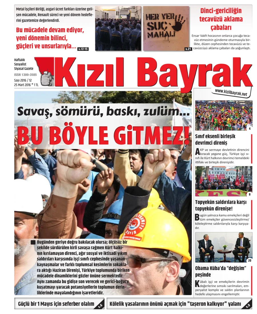 Yıl 2016 Sayı 12 25 Mart kapak görseli