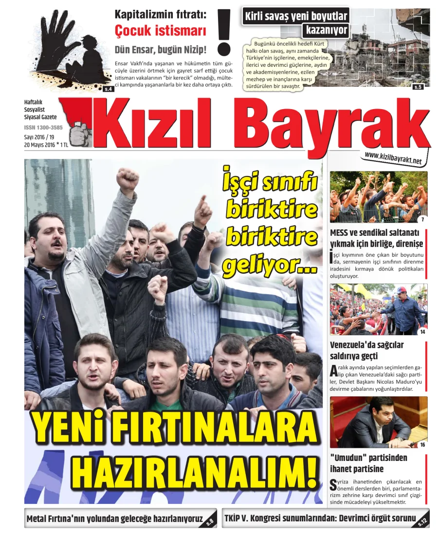 Yıl 2016 Sayı 19 20 Mayis kapak görseli
