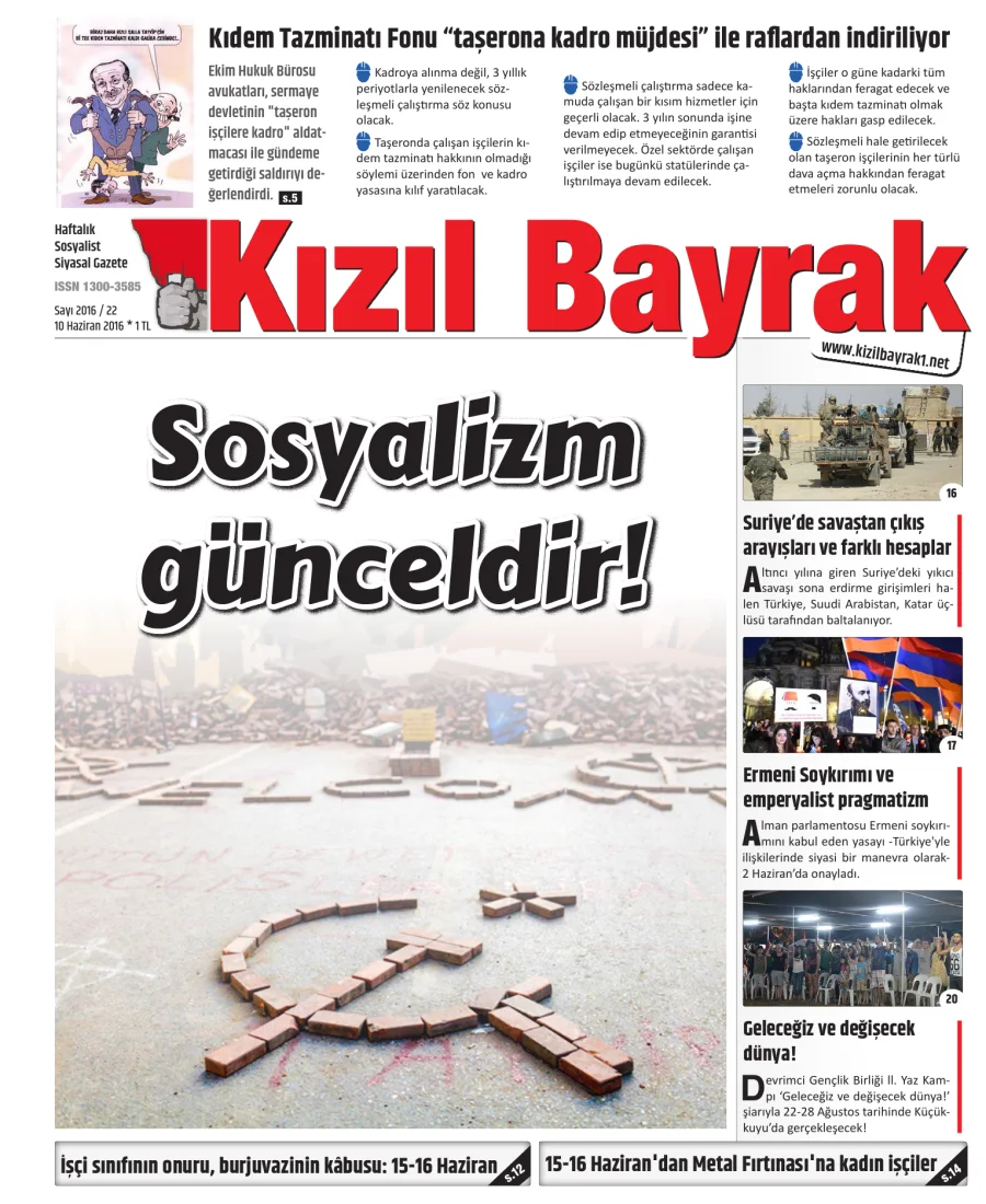 Yıl 2016 Sayı 22 10 Haziran kitap kapağı