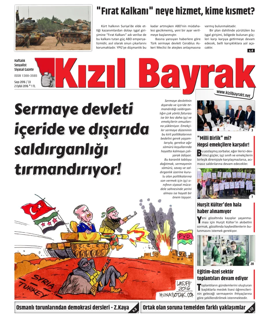 Yıl 2016 Sayı 33 02 Eylül kitap kapağı