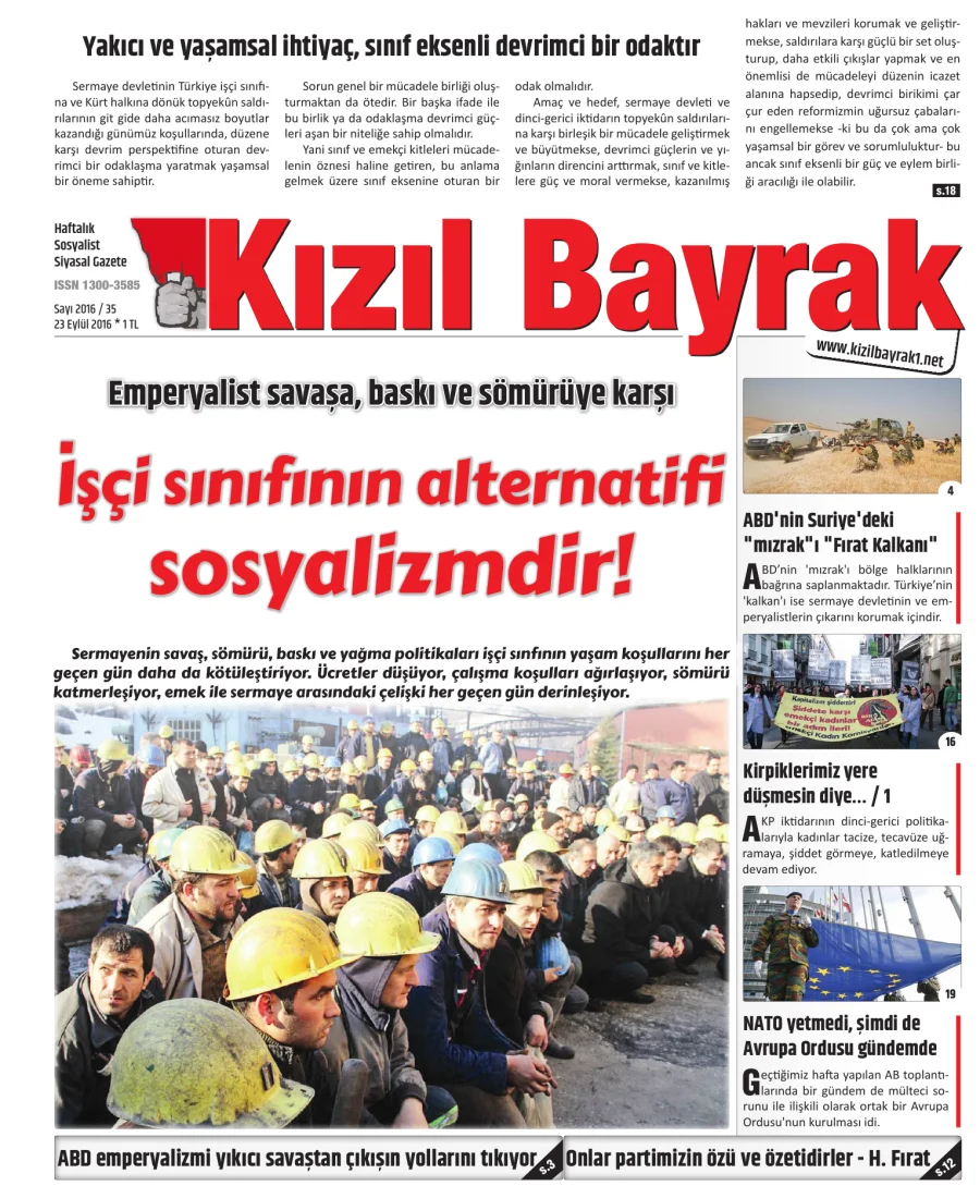 Yıl 2016 Sayı 35 23 Eylül kapak görseli