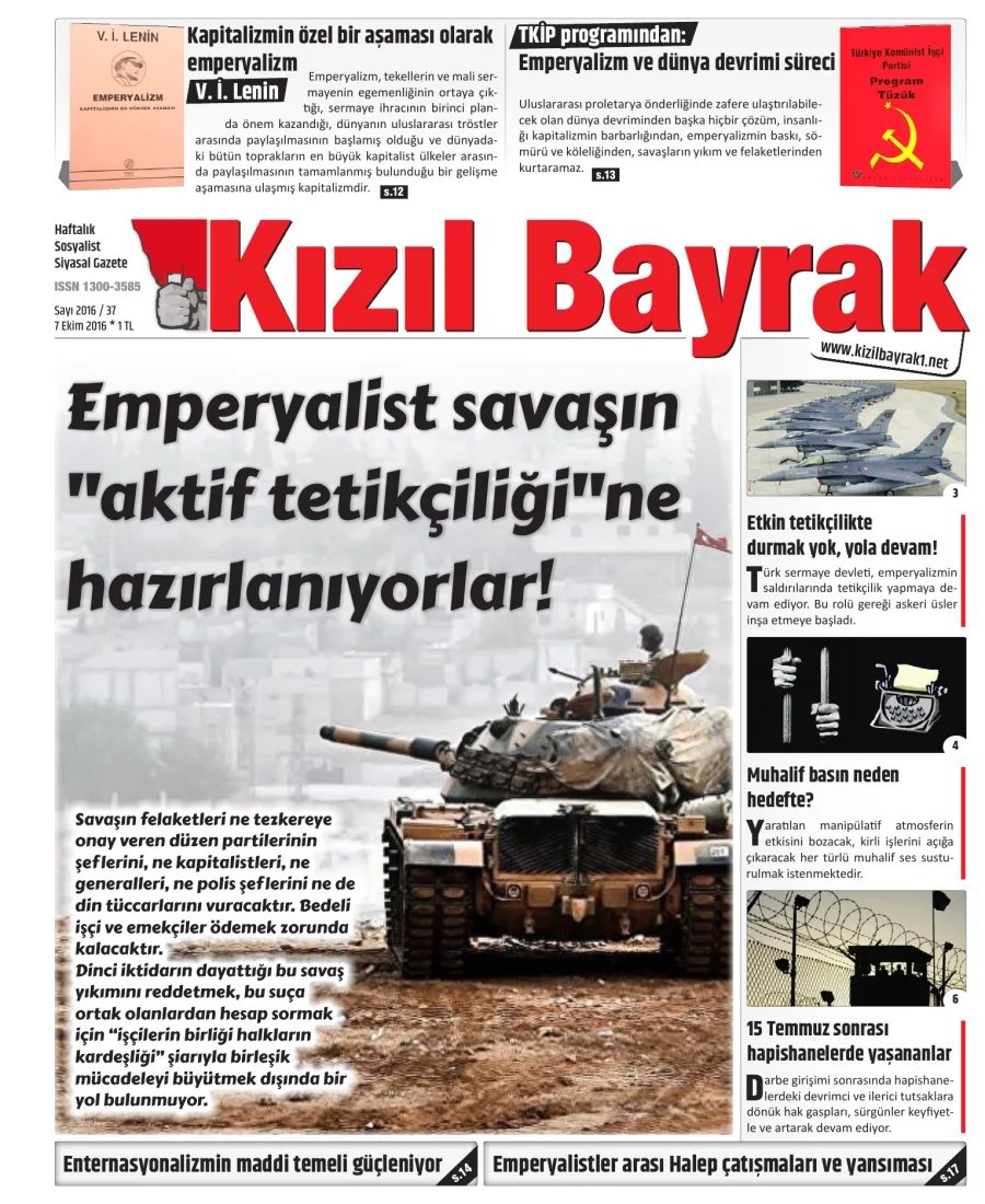 Yıl 2016 Sayı 37 07 Ekim kapak görseli