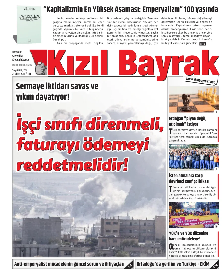 Yıl 2016 Sayı 39 21 Ekim kitap kapağı