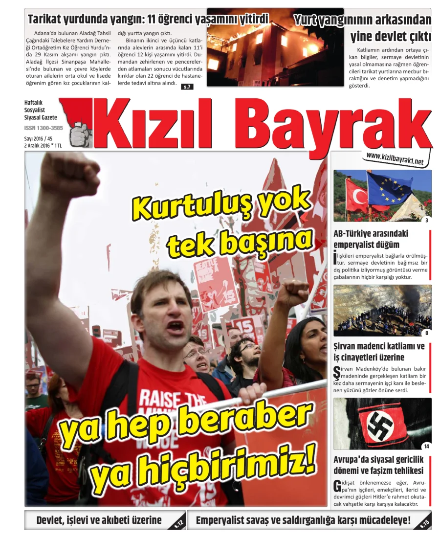 Yıl 2016 Sayı 45 02 Aralik kapak görseli