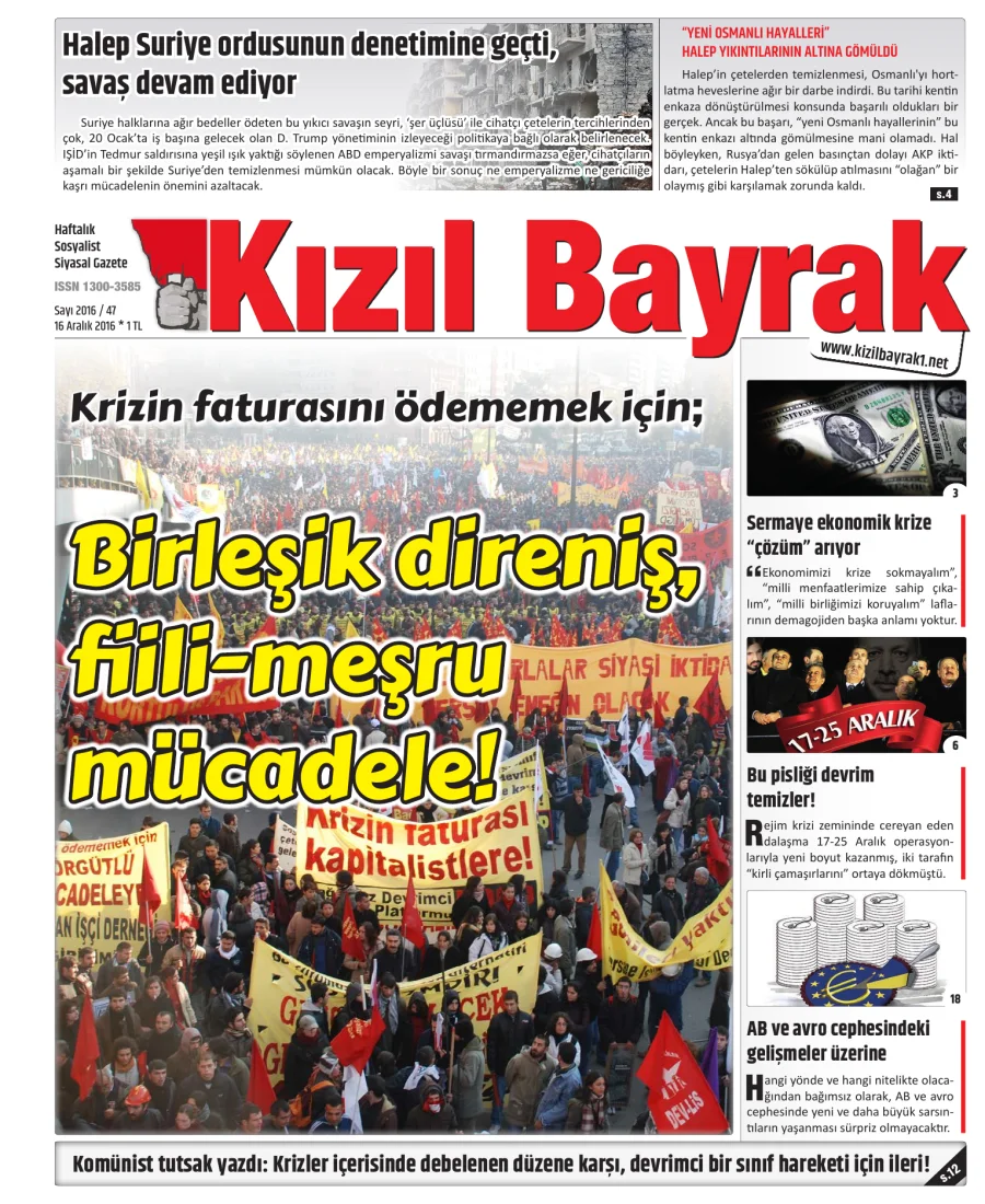 Yıl 2016 Sayı 47 16 Aralik kapak görseli