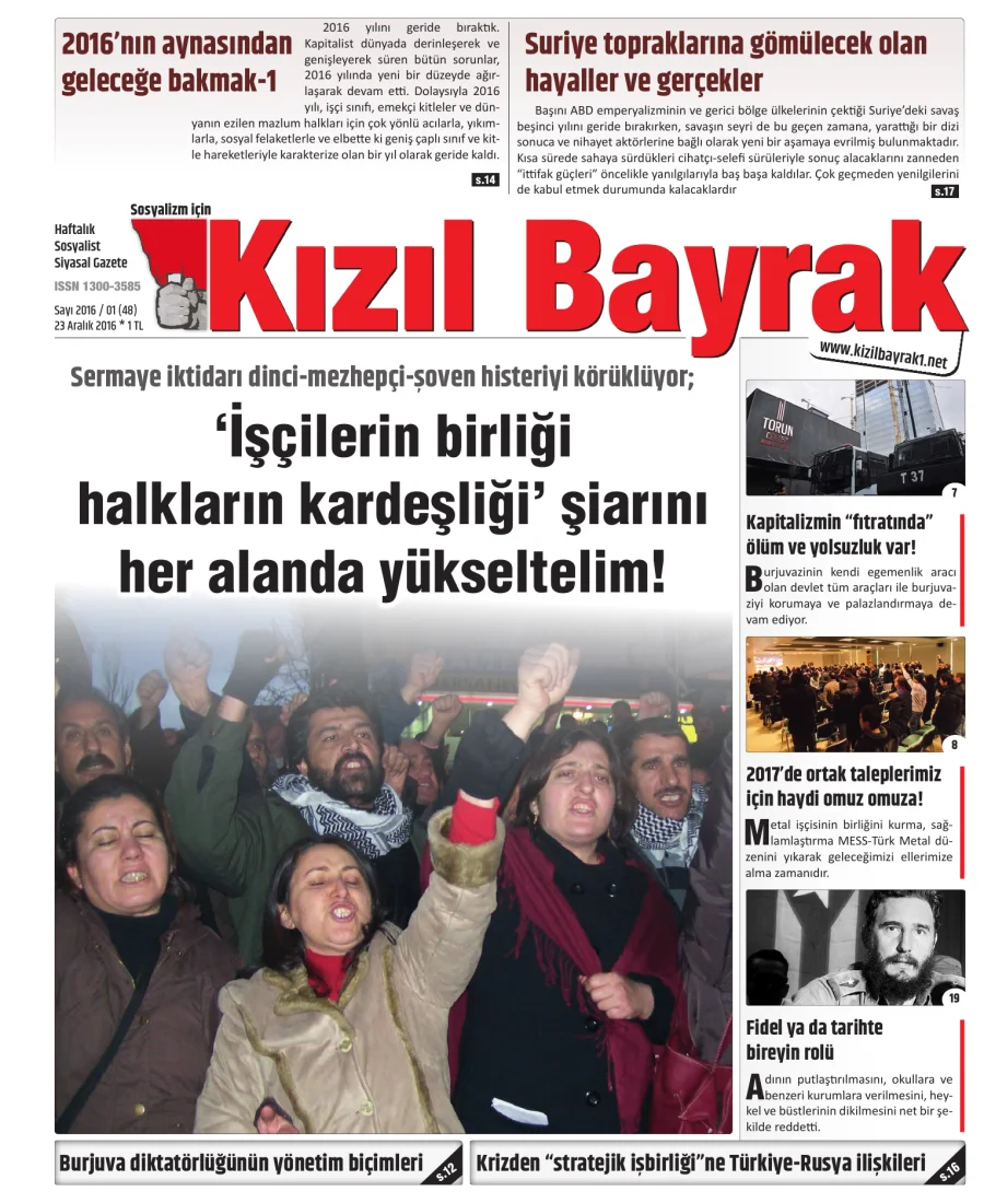 Yıl 2016 Sayı 48 23 Aralik kapak görseli