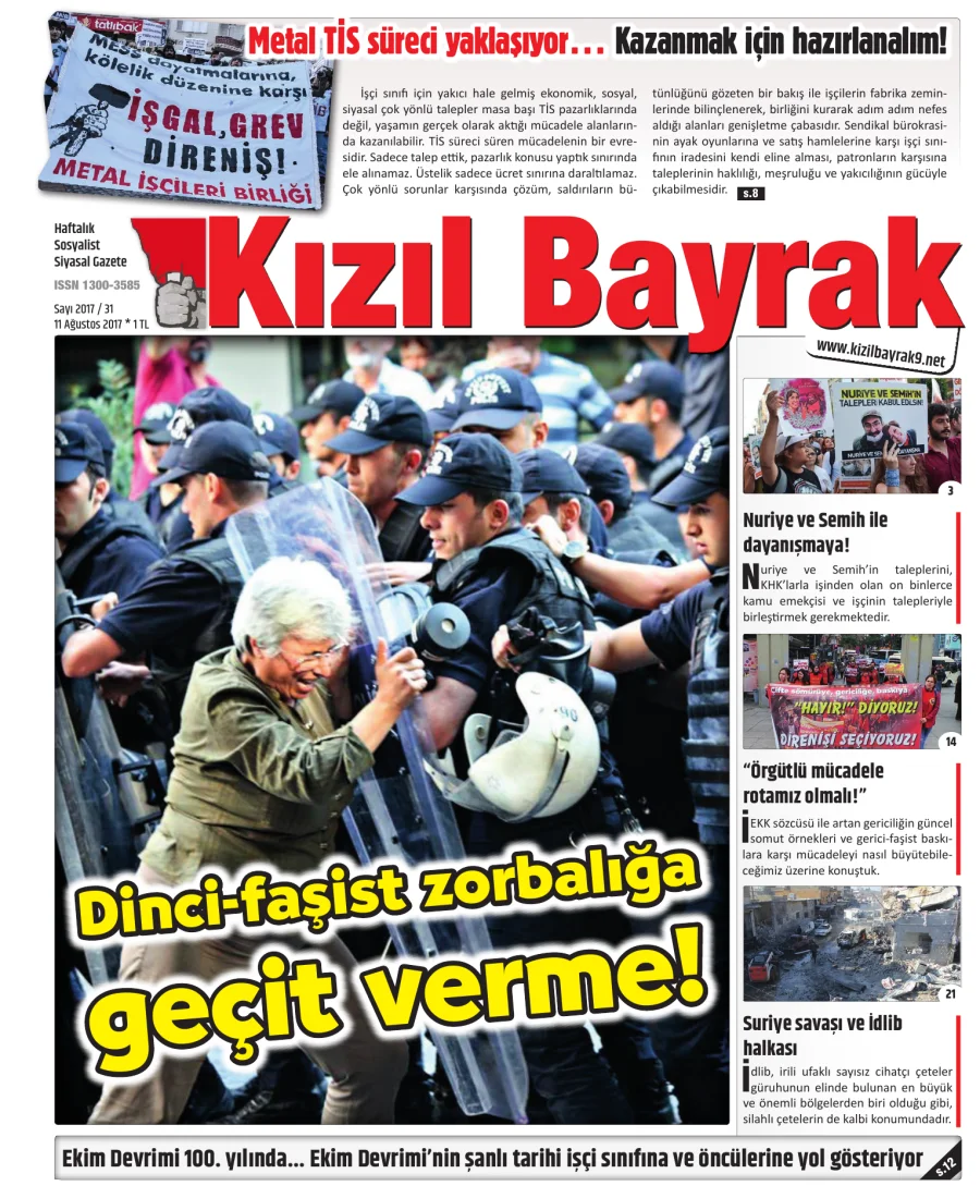 Yıl 2017 Sayı 31 11 Agustos kitap kapağı