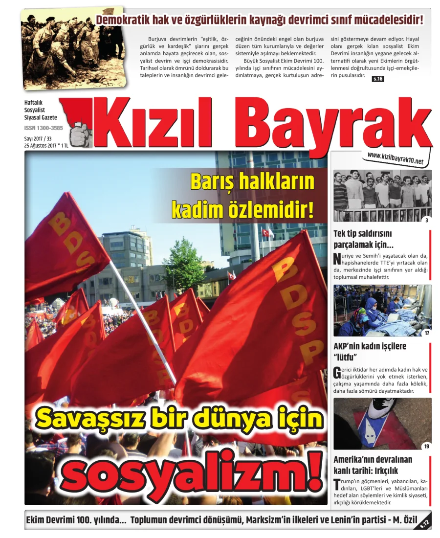 Yıl 2017 Sayı 33 25 Agustos kitap kapağı