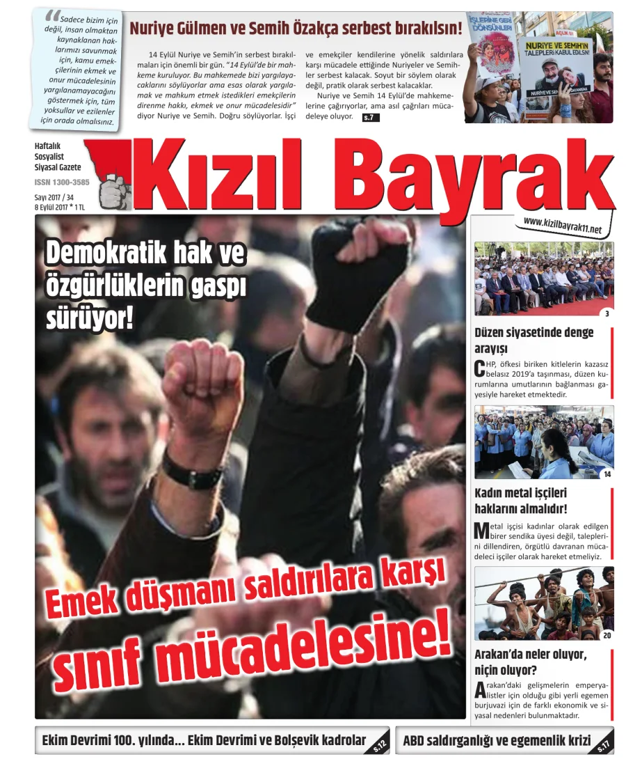 Yıl 2017 Sayı 34 08 Eylül kapak görseli