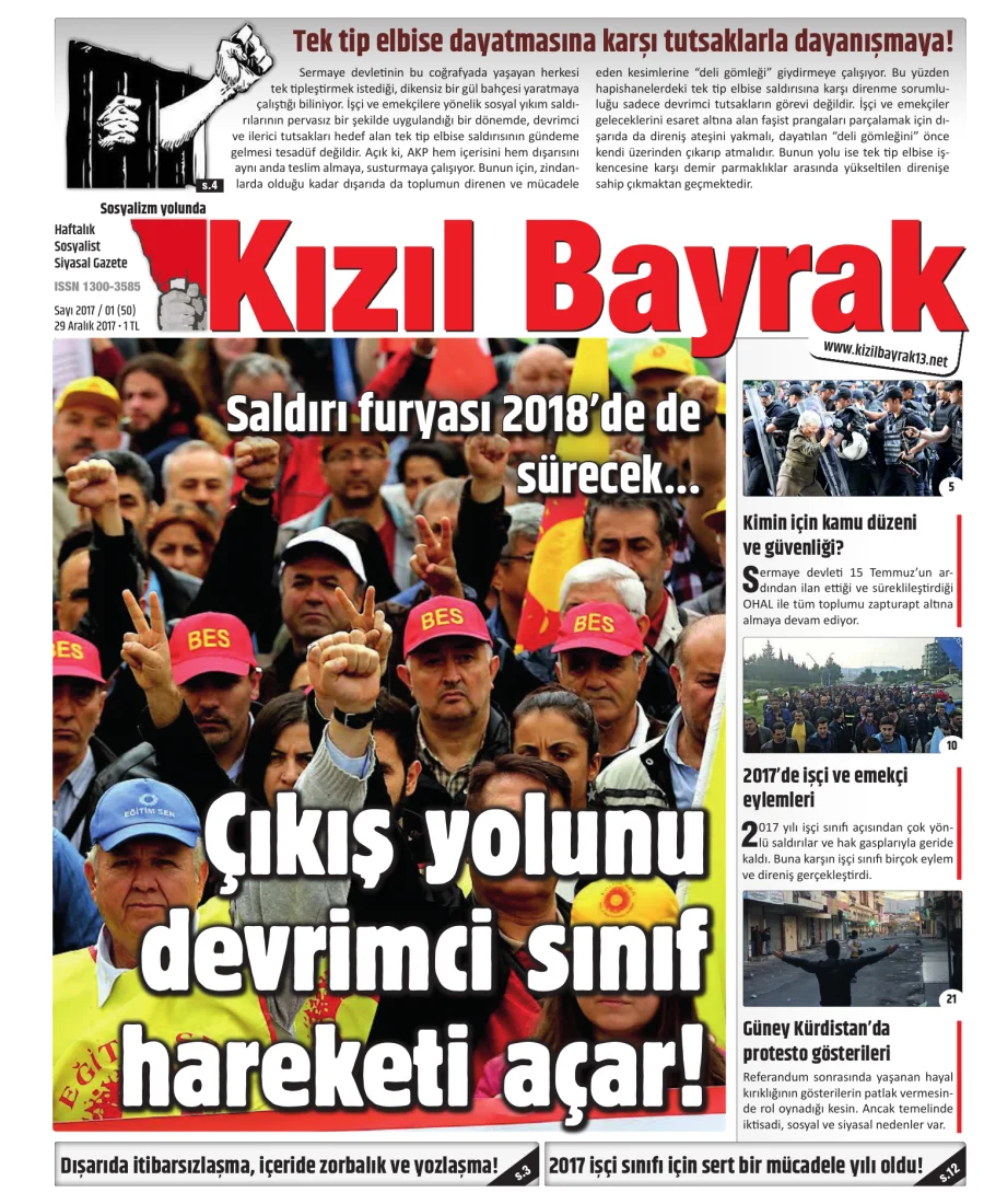 Yıl 2017 Sayı 50 29 Aralik kitap kapağı