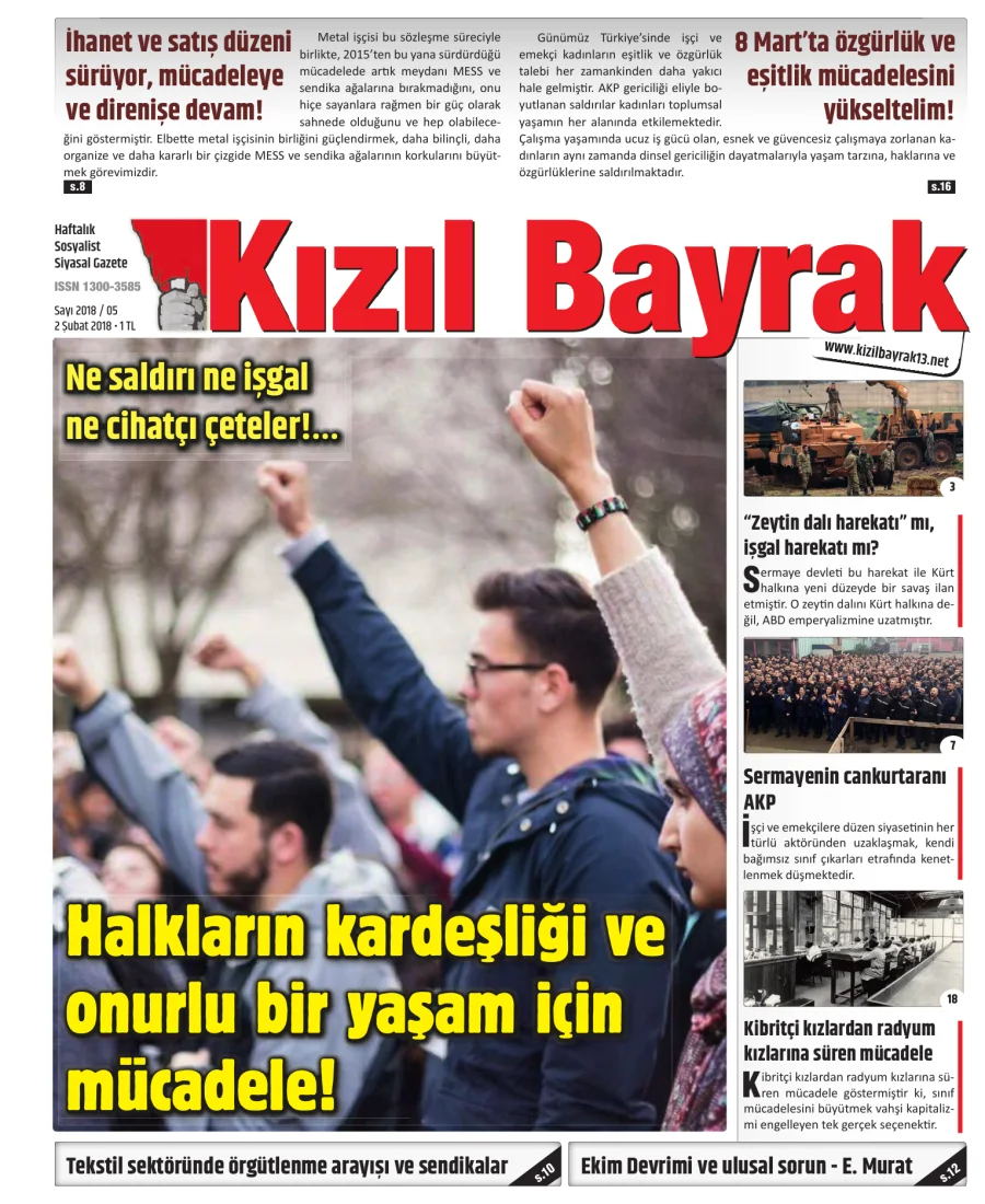 Yıl 2018 Sayı 05 02 Subat kitap kapağı