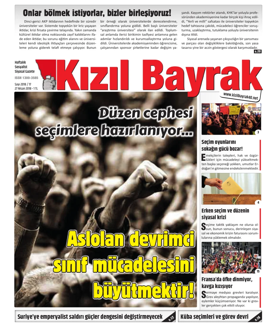 Yıl 2018 Sayı 17 27 Nisan kitap kapağı