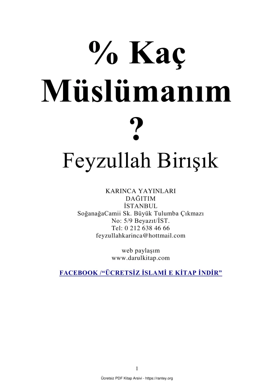 YÜZDE KAÇ MÜSLÜMANIM Ebu Abdulmumin Tekin Mıhçı kapak görseli