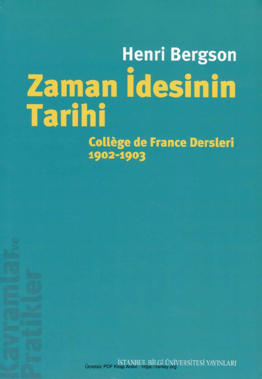 Zaman İdesinin Tarihi Bilgi Üniversitesi Yayınları kapak görseli