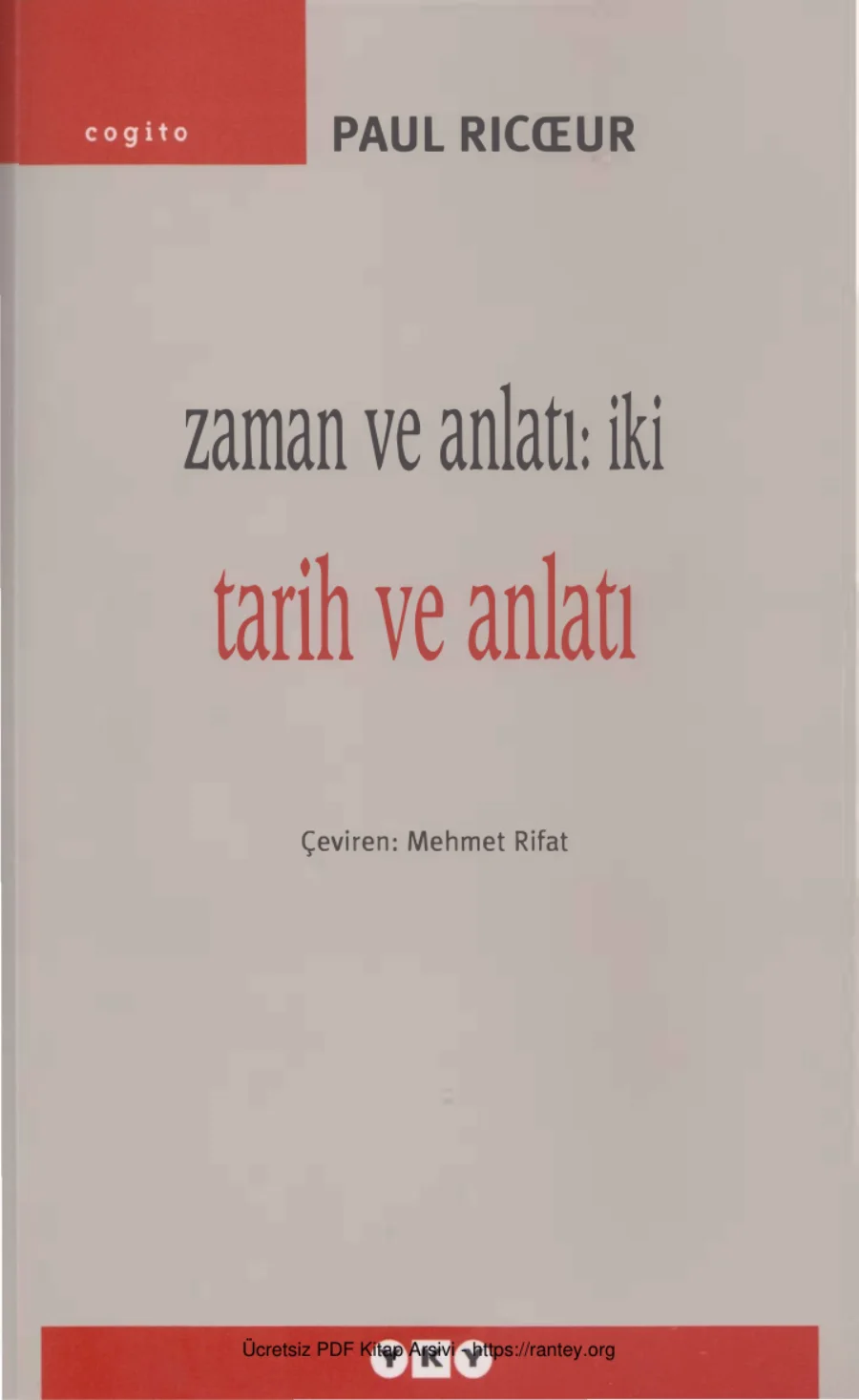 Zaman ve Anlatı 2: Tarih ve Anlatı kapak görseli