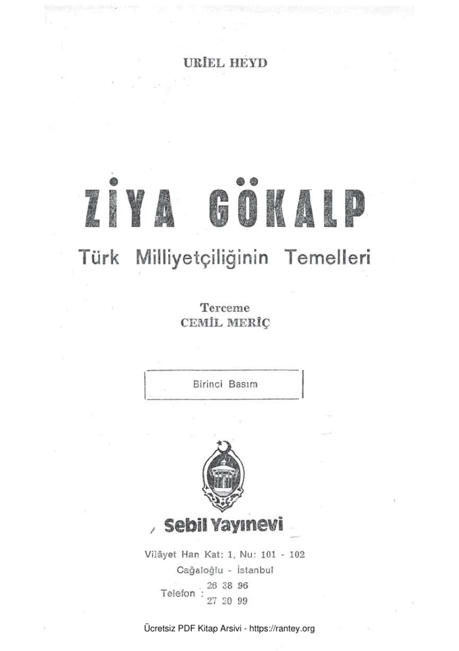 Ziya Gökalp Türk Milliyetçiliğinin Temelleri kapak görseli