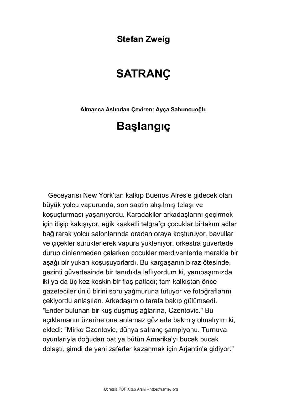 zweig satranç kapak görseli